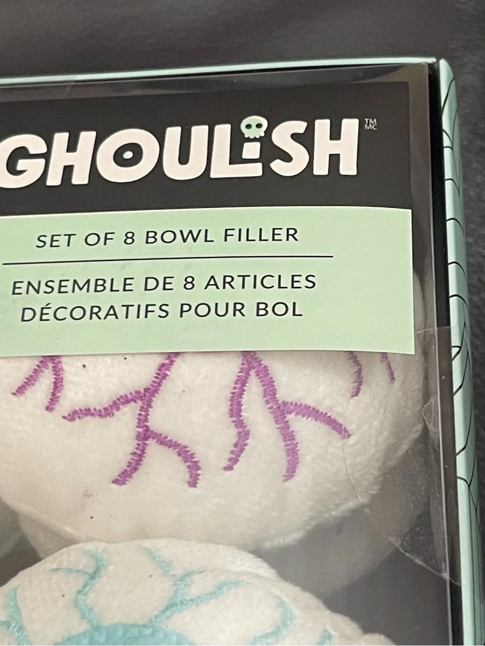 Ghoul•sh Eyeball Bowl Fillers - White with Green, Pink, Blue Veins